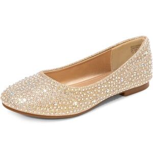 Dream Pairs Girls Glitter Slip On Ballerina Flats, Size 13